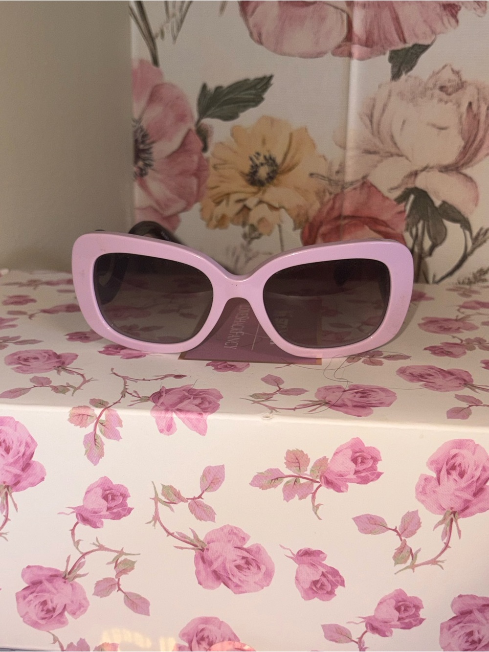 Prada Pink Rectangular Women's Sunglasses